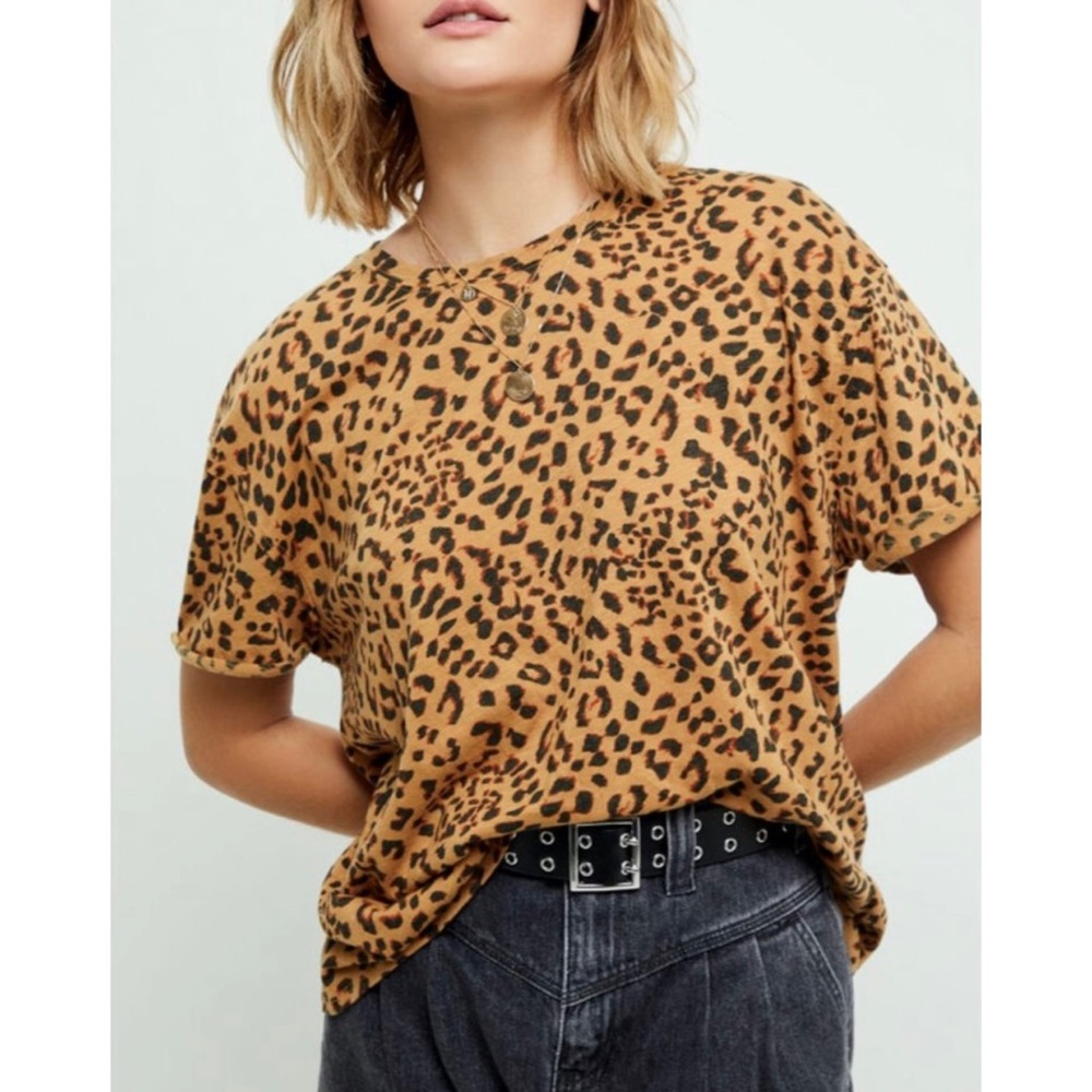 Free People Cheetah Print Ringer Tee - Picture 3 of 11